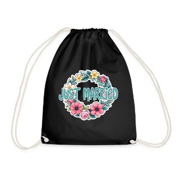 just married - pour mariage - Sac de sport léger - noir - Devant