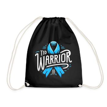 Guerrier T1D - Plaisir combatif pour diabétique de type 1 - Sac de sport léger - noir - Devant
