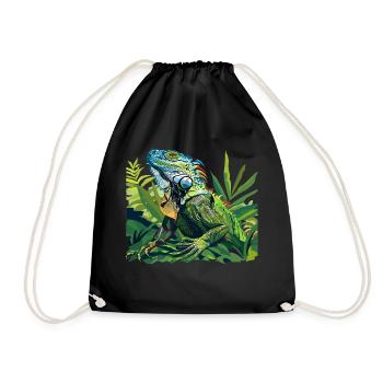 Iguana Design - Drawstring Bag - black - Front