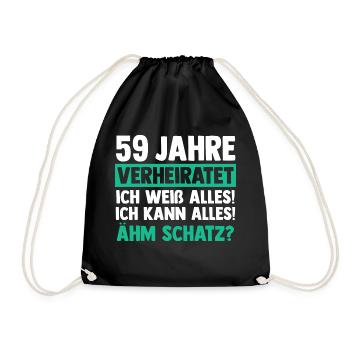 Mariage Mariage de marée 59 ans de mariage - Sac de sport léger - noir - Devant