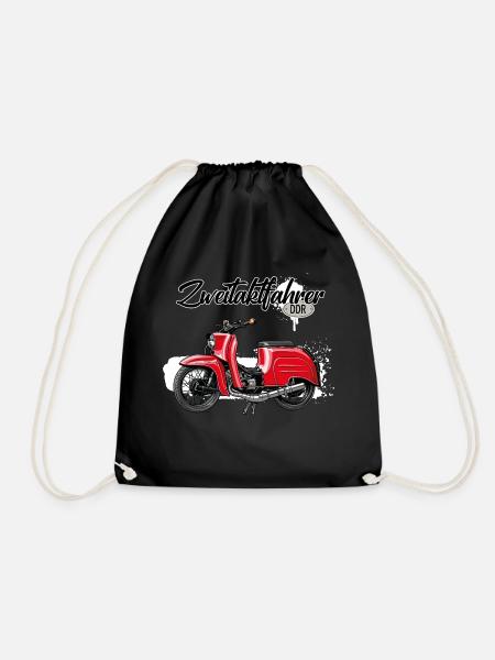 Schwalbe (rot / Zweitaktfahrer) // Illustration - Turnbeutel - Schwarz