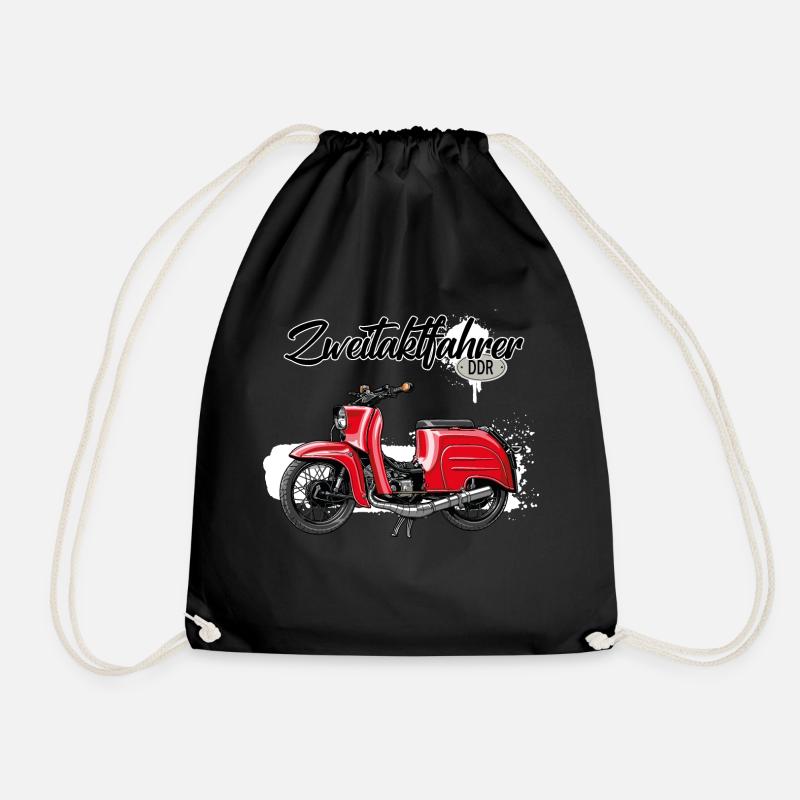 Schwalbe (rot / Zweitaktfahrer) // Illustration - Turnbeutel - Schwarz