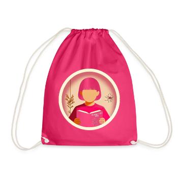 Young Reader's Adventure - Drawstring Bag - fuchsia - Front