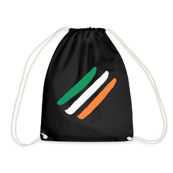 Irland / Irlandflagge - Diagonal - Stylish - Turnbeutel - Schwarz - Vorne