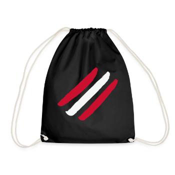 Austria Flag - Style Stripes - Drawstring Bag - black - Front