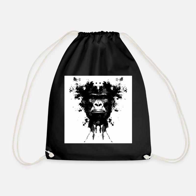 Rorschach Gorilla - Drawstring Bag - black