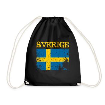 Drapeau Grunge de la Suède - Schweden - Sverige - Sac de sport léger - noir - Devant
