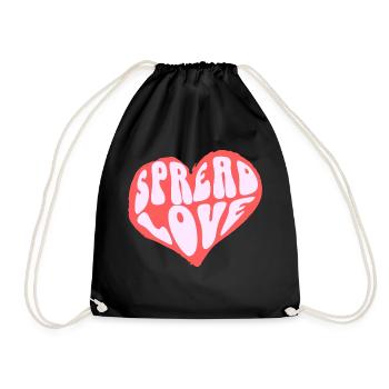 Spread love heart - Turnbeutel - Schwarz - Vorne