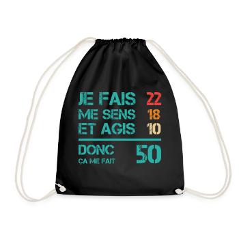 50 ans anniversaire homme femme humour rigolo - Sac de sport léger - noir - Devant