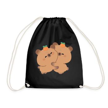 L’amour du capybara - Sac de sport léger - noir - Devant