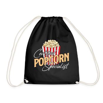 Spécialiste certifié du maïs soufflé - Grains de maïs soufflés - Sac de sport léger - noir - Devant