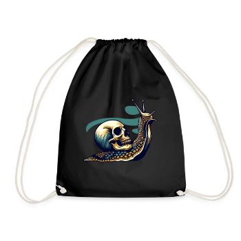 Escargot et crâne - Sac de sport léger - noir - Devant