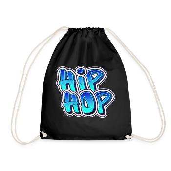 Hip Hop Text Graffiti - Drawstring Bag - black - Front