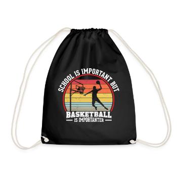 Basketball Vintage Slogan Lustig - Turnbeutel - Schwarz - Vorne