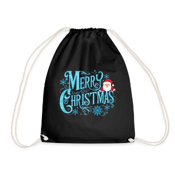 Joyeux Noël neige Noël Noël Vacances Père Noël - Sac de sport léger - noir - Devant