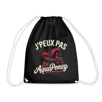 tee shirt I can't I have Aquapony - Drawstring Bag - black - Front