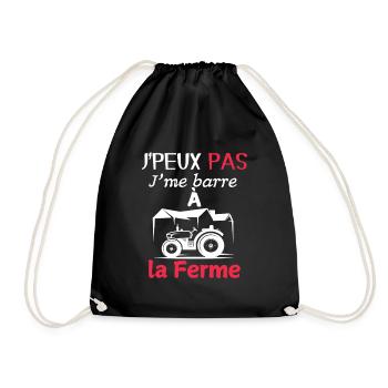 J'peux pas, j'me barre à la ferme - Sac de sport léger - noir - Devant