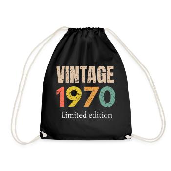vintage 1970 limited edition - Anniversaire - Sac de sport léger - noir - Devant