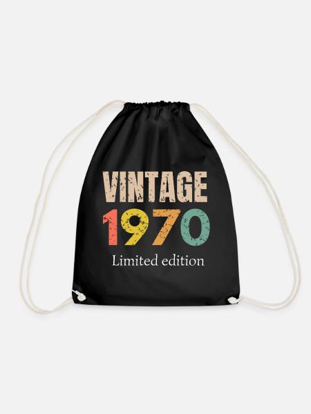 Vintage 1970 Limited Edition - Anniversary - Drawstring Bag - black