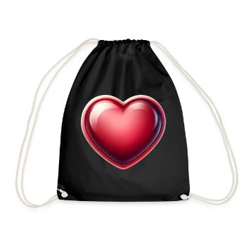 Beau Coeur Rouge - Sac de sport léger - noir - Devant
