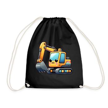 Excavatrice pour enfants - Sac de sport léger - noir - Devant