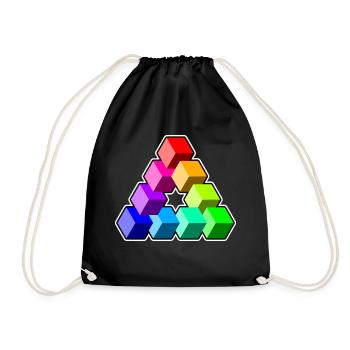 Cubes colorés triangulaires - Sac de sport léger - noir - Devant