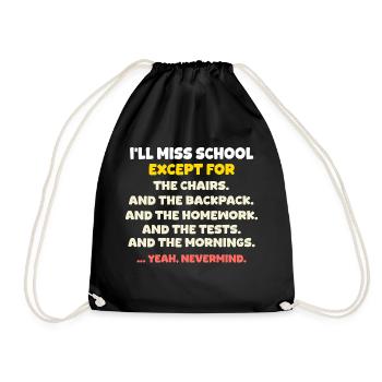 Last Day of School School Out for Summer Break - Drawstring Bag - black - Front