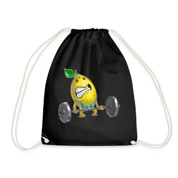 Chemise de sport drôle avec citron de fitness - Sac de sport léger - noir - Devant