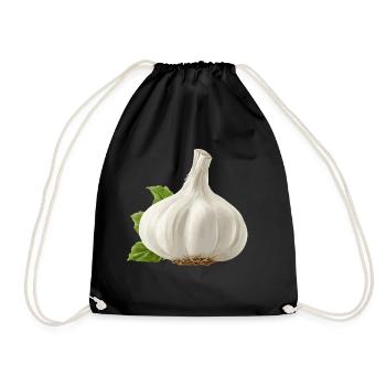 Garlic - Drawstring Bag - black - Front
