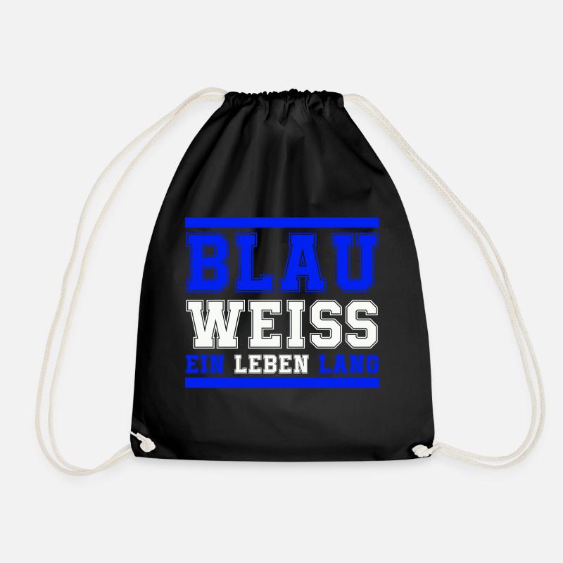 blau weiss ein leben lang - Turnbeutel - Schwarz
