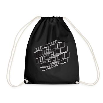 black squares composition - Drawstring Bag - black - Front