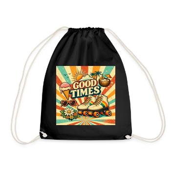 Retro Summer - Drawstring Bag - black - Front