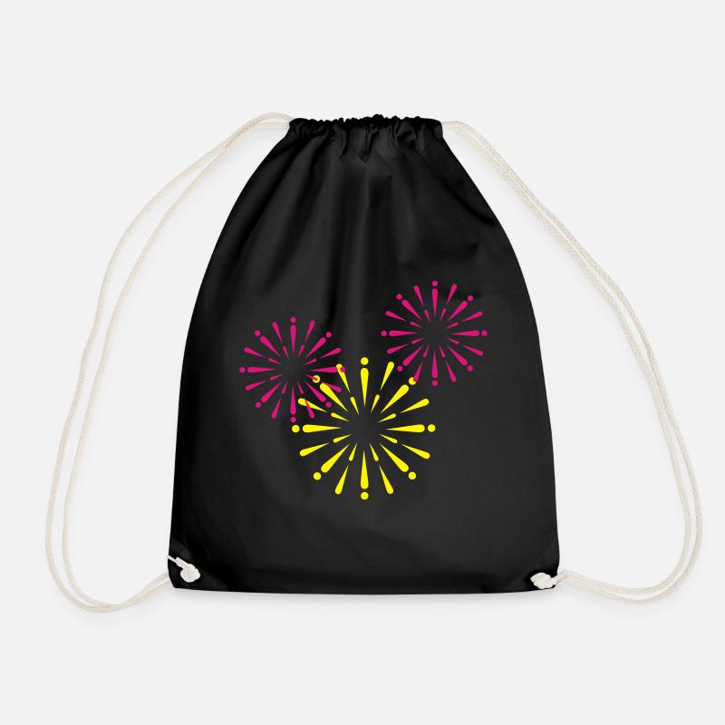 fireworks - Drawstring Bag - black