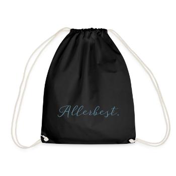 Wittbek-Kollektion: „Allerbest“ hellblau - Turnbeutel - Schwarz - Vorne