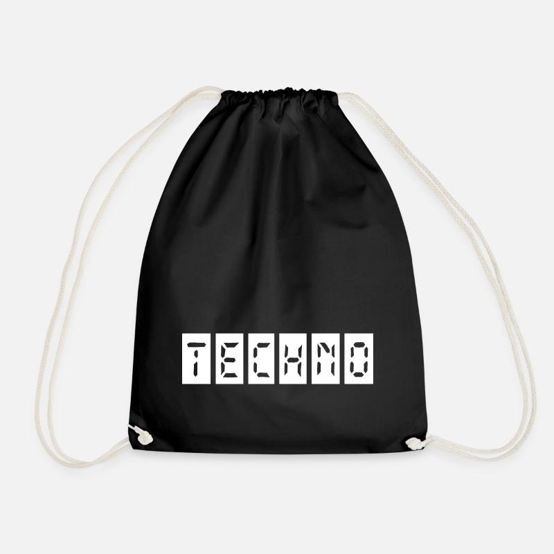 Techno Time - Drawstring Bag - black