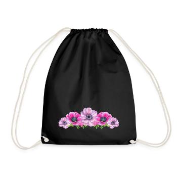 Fleurs d’anémone Fleur Rose Papillon Fleuriste - Sac de sport léger - noir - Devant