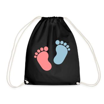 pieds d'enfant trop mignons - Sac de sport léger - noir - Devant