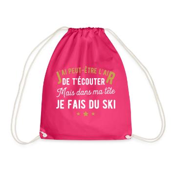 Je fais du ski humour - Sac de sport léger - fuchsia - Devant