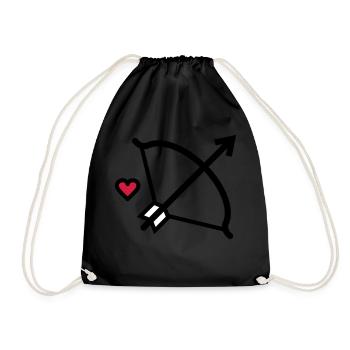 Bow and arrow Cupid's arrow for lovers - Drawstring Bag - black - Front