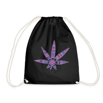 leaf - Drawstring Bag - black - Front