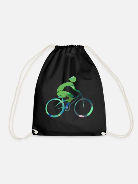 cyclist - Drawstring Bag - black