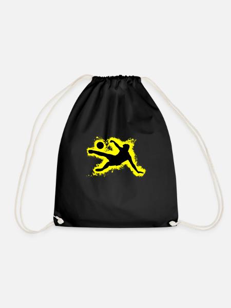 Sport foot contour jaune et noir - Sac de sport léger - noir
