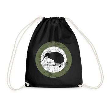 kiwi - Drawstring Bag - black - Front