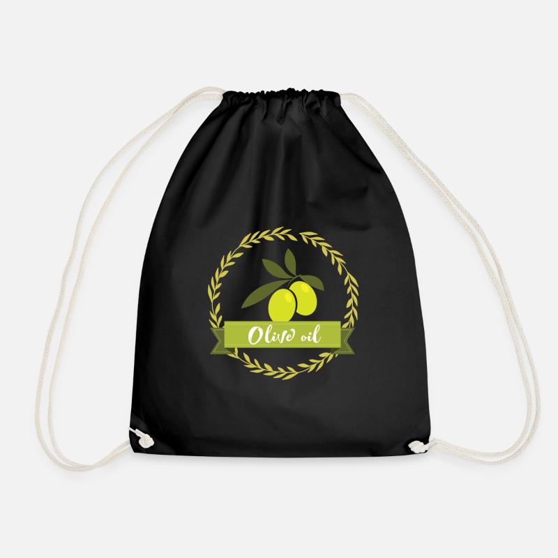 Olive business gift - Drawstring Bag - black
