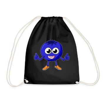 Blaubeere Cartoon - Turnbeutel - Schwarz - Vorne