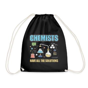 Laboratory Test Tube - Drawstring Bag - black - Front