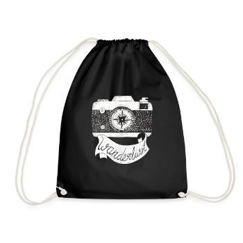 Kompass camera utstrengstrang In photographer gift - Drawstring Bag - black - Front