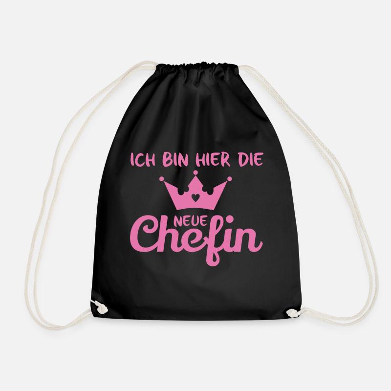 ich bin hier die neue Chefin - Turnbeutel - Schwarz