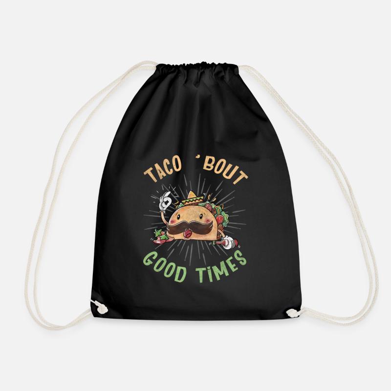 Tacos taco - Drawstring Bag - black