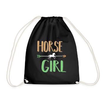 Horse Animals Horse Riding Horse Girl Horse Saying - Drawstring Bag - black - Front